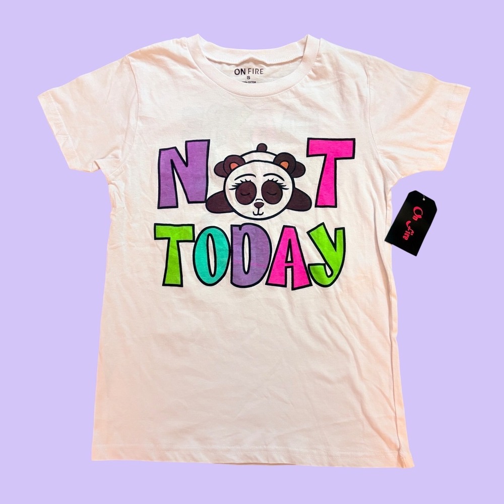 Y2K On Fire Not Today Maybe Tomorrow Panda Graphic T-Shirt Scene #17